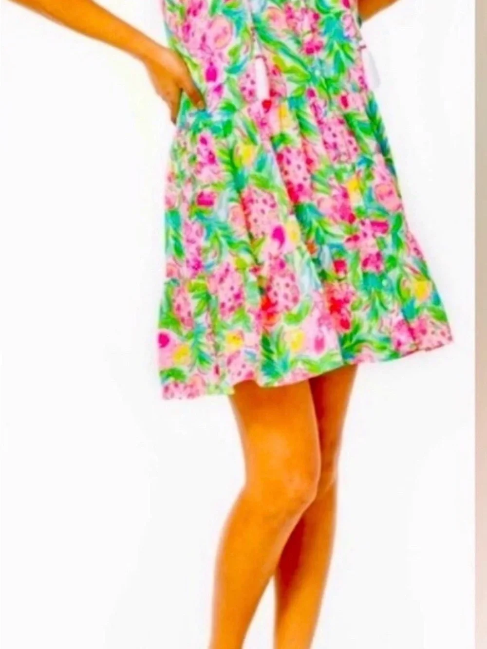 Lilly Pulitzer NWT$198 Carolane Dress Sz XS Resort White Pear